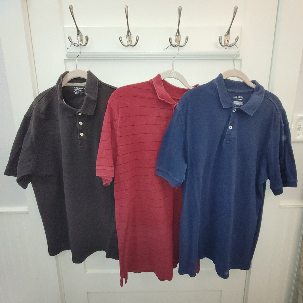 3 Men's Large Cotton Polo Shirts
